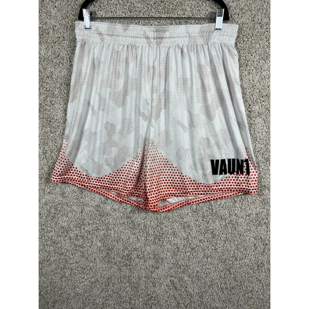 VAUNT Athletic Shorts White Camo Red Dot Moisture Wicking Men XXL